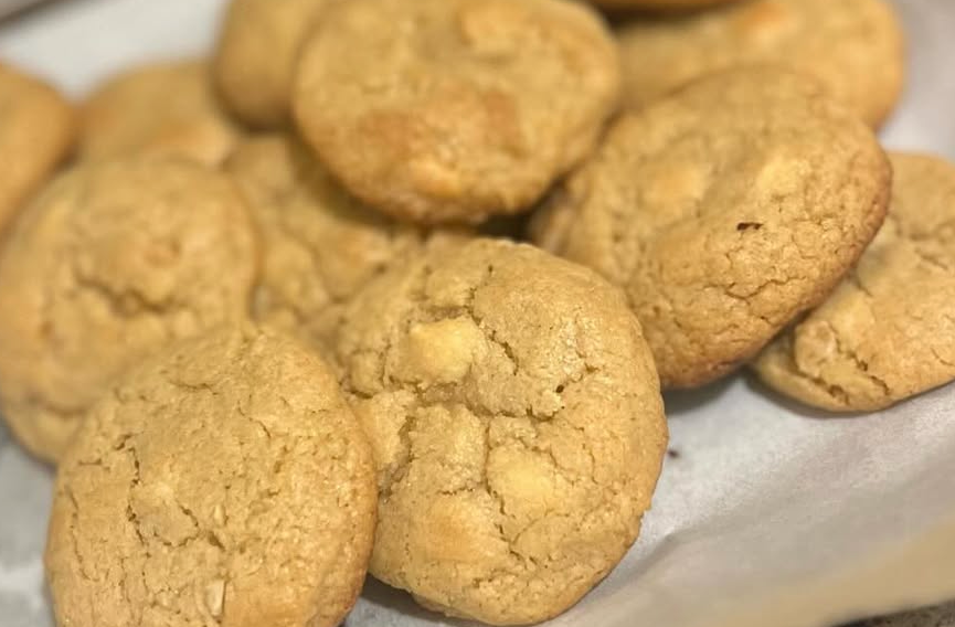 Toxic Snacks butter cookies — golden, crinkled, freshly baked