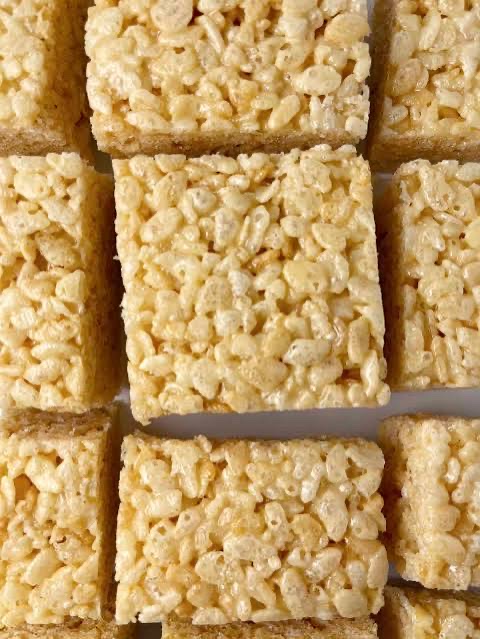 Toxic Snacks rice krispy treats — golden, chewy squares cut fresh